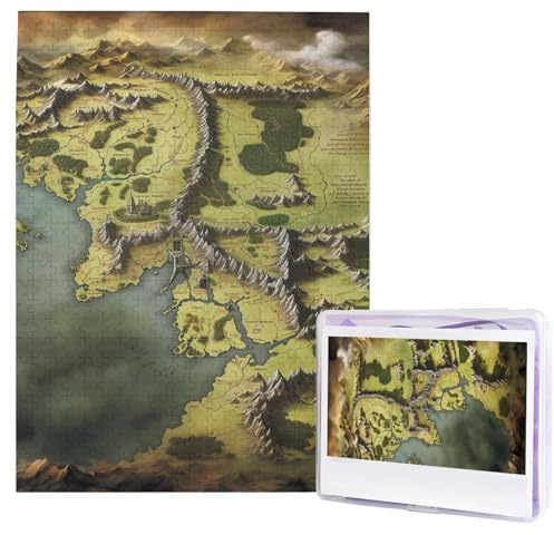 500 Piece Puzzle for Adults, Middle Earth Map Jigsaw Puzzle with HD Print & Poster, Custom Puzzles from Photos Funny Challenging Puzzles for Gifts Family Games Lovers 20.4 x 15