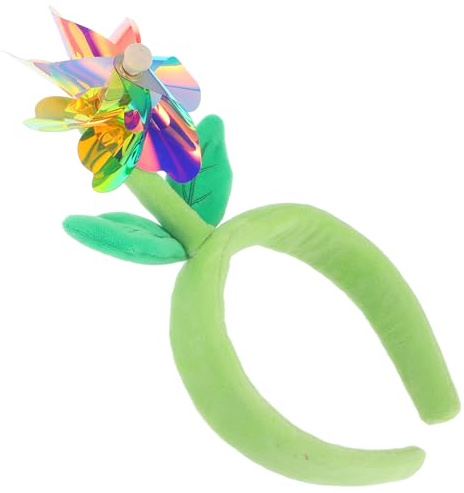 MUSISALY Flower Stylish for Women and Girls Windmill Cute Headband Fit and Easy to Wear Green Cloth Hair Hoop Hair Accessory for Parties and Everyday Use