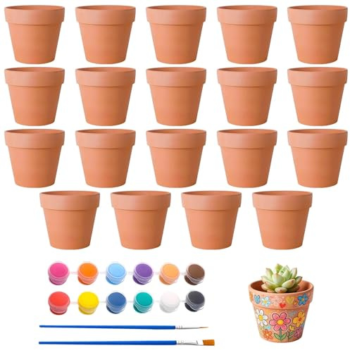 JIESHEPR 20 PCS Mini Terracotta Plant Pots with Drainage Holes, Tiny Terracotta Pots, Tiny Pottery Planters for DIY Crafts, Party Decor, Indoor Garden Decor