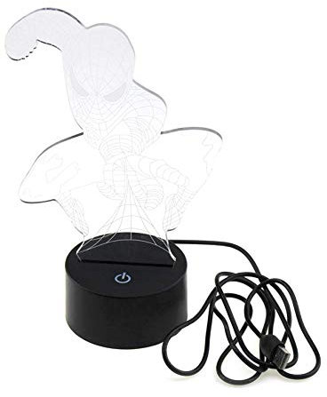 Tipmant 3D Led Light Notte a 7 Colori Illusion Lighting Lampada da Tavolo Decorazioni per la Casa Regali per la Camera dei Bambini (Spider Man)