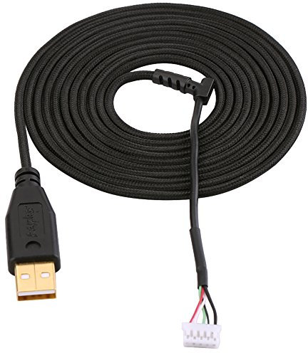 Topiky USB Mouse Cable,durable 2.2M USB Mouse Wire/Line Replacement with USB/5-pin connector,buckle braided cable for Naga 2014 Line 14