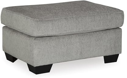Signature Design by Ashley Altari Modern Rectangular Accent Ottoman, Light Gray