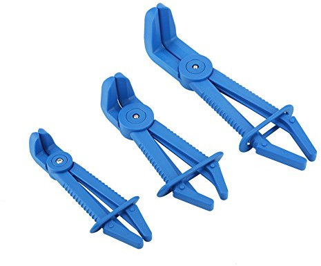 3 Stücke L/M/S Schlauchklemmenzange, blau/Rot Kunststoff Flexible Schlauchklemme Werkzeug linien bremsen kraftstoff heizungen Zangen Bremskraftstoff Wasserleitungsklemmen Ergonomische Zangen(Blau)