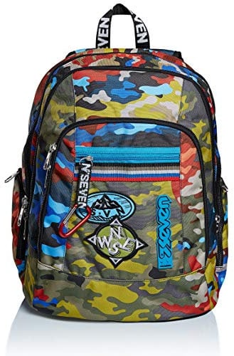 Seven Zaino Advanced ADVENTURE CAMO, Verde Militare, Doppio Scomparto