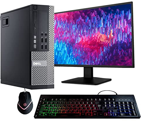 Dell Optiplex 9020 Desktop Computer PC, Intel Quad-Core i5, 500GB HDD Storage, 8GB DDR3 RAM, WiFi, 20 in Monitor, RGB Productivity Bundle, Windows 11 Pro (Renewed)