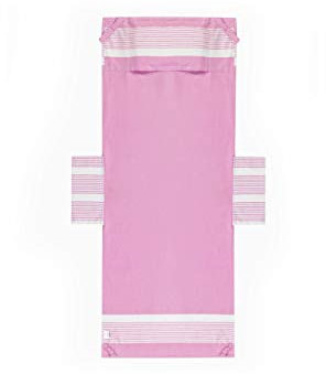 BIANCHERIAWEB Telo Mare Lettino Spiaggia Piscina Con Cuscino E Tasche Modello Palau Lilla