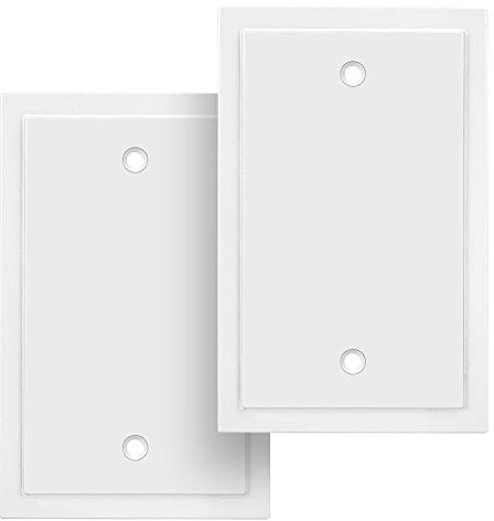 Harmon Designs Modern Edge Switch Plate/Wall Plate/Outlet Cover (Single Blank 2PK, White)
