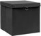 vidaXL 10x Aufbewahrungsbox mit Deckeln Zusammenklappbar Spielkiste Regalkorb Faltkiste Korb Kinderbox Box Kiste Faltbox 28x28x28cm Schwarz