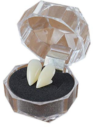 Ruluti 1 Paar Vampirzähne, Individuell Gestaltete Fangs Vampir-zähne Gefälschte Zahnersatz Für Cosplay Partei Props Halloween-Party-zubehör (15 Mm)