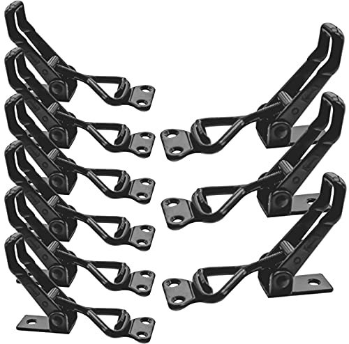REDOVANT 10Pack Black Toggle Latch Clamp, 300lbs Capacity Adjustable Pull Latch Clamp, Metal Quick Release Smoker Door Latch, Heavy Duty Toggle Clamps for Lid Jig Tool Boxes Case, Black Draw Latch