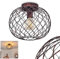 HOFSTEIN Deckenleuchte Nordslesvig, moderne Deckenlampe aus Metall in Bronze/Schwarz, Leuchte in Gitter-Optik, 1-flammig, 1 x E27-Fassung, mit Lichteffekt an der Decke, ohne Leuchtmittel