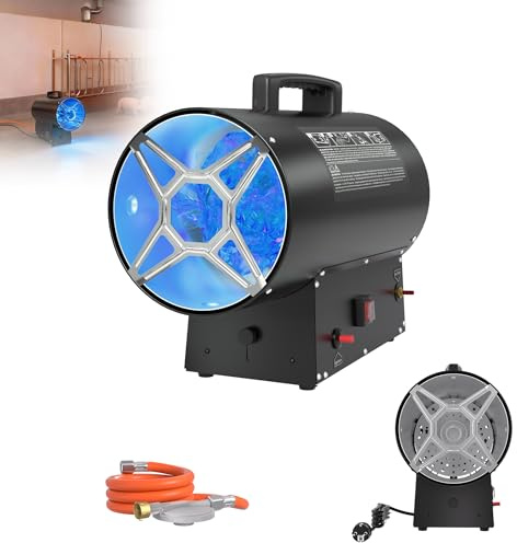XMTECH 30kW Gasheizgebläse, Gas Heizgerät mit Druckregler und Überhitzungsschutz, Gasheizer für Gasflasche, für Werkstätten, Maschinenwartung, Industrieanlagen