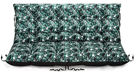 SuperKissen24. Sitzkissen Bankkissen Bankauflage für Gartenbank - 140x50 cm und Rückenlehne 140x60 cm - Outdoor und Indoor - Exotic