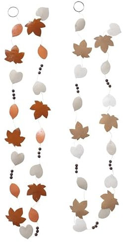 2er-Set Capiz-Girlande Hänger Blätter Sommerdeko Herbstdeko b652 Blättergirlande Dekogirlande Capiz Hänger Windspiel Glockenspiel Klangspiel Hängeornamente