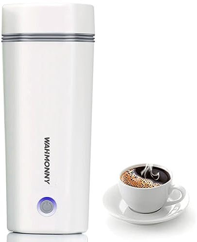 Travel Kettle Small, Portable Kettle Stainless Steel for Boiling Water Tea Mini Kettle in Automatic Shut off, Water Boiler One Cup Hot Water Maker Travel Electric Kettles Small, 350ml (White)