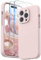 SURPHY Compatible with iPhone 14 Pro Max Case with Screen Protector, Liquid Silicone Protection for Each Lens Shockproof Thickened Rubber for iPhone 14 Pro Max 6.7 inch 2022, Pink Sand