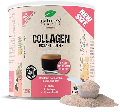 Nature's Finest by Nutrisslim Collagen Coffee - Powder | Premium Arabica instant coffee with hydrolysed collagen, biotin, hyaluronic acid and vitamin C.