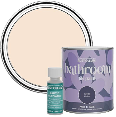 Rust-Oleum Pink Water-Resistant Bathroom Tile Paint in Gloss Finish - Melrose 750ml