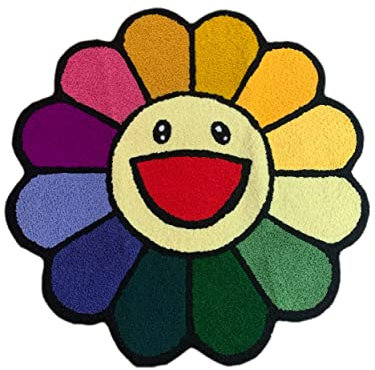 YANGYANGDA Teppich mit Cartoon-Smiley-Gesicht, maximalistische Dekoration, Teppiche für Schlafzimmer, Raumdekoration, passend für Schlafzimmer, Badezimmer, Küche oder Wohnzimmer