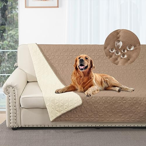 Taiyang 100% wasserdichte Sofabezug für Hund, Hundebettdecke, Hundebettabdeckungsschutz, Couchmöbelschutz für Kinder, Hund, Katze (Metallisches Braun, 132-208cm)