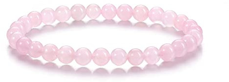 CrystalTears Rose Quartz Healing Crystal Bracelet 6mm Natural Gemstone Bead Bracelets for Women Energy Quartz Crystal Stone Stretch Bracelet for Her Christmas Mothers Day Gifts