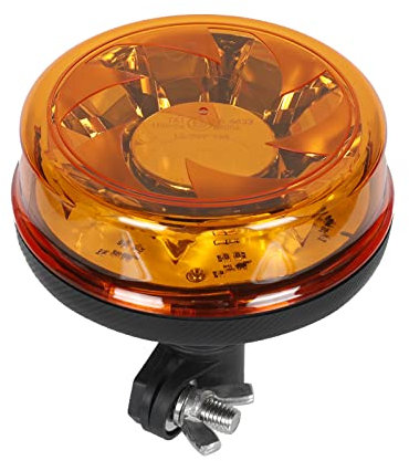 Qiping LED Gyrophare Orange Tracteur 12V 24V, feux d'avertissement amber lumière stroboscopique d'urgence IP67 étanche Homologation Marque E ECE E9 R65 R10