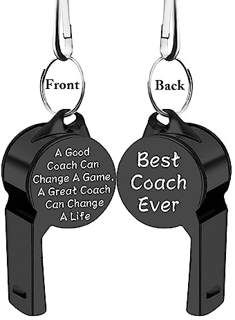 Zuo Bao Coach Whistle Appreciation Gift A Good Coach Can Change A Game Sports Whistle with Lanyard Best Coach Ever Gift for Coaches Schiedsrichter, Edelstahl