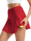 FitsT4 Sports Jupe-short de tennis et de golf pour femme de 40,6 cm, 4 poches, UPF50+, taille haute, athlétique, décontractée, entraînement et course à pied, Rouge, Taille M