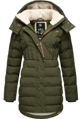 Ragwear Damen wasserdichter Wintermantel Steppmantel mit Kapuze Ashanta XS-6XL