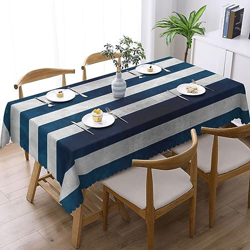 YoupO Tischdecke mit griechischer Flagge, rechteckig, 137 x 183 cm, wasserdicht, knitterfrei, Tischdecke für Küche, Party, Picknick, Esszimmer, Garten