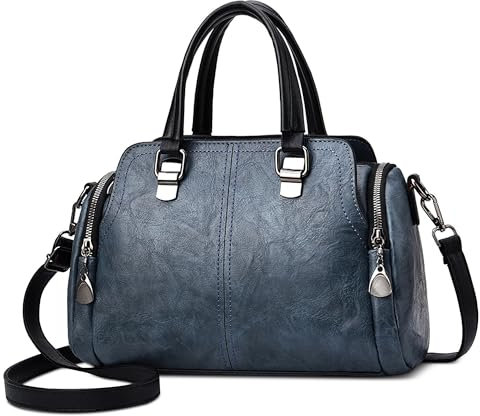 SODOLLEE Handtaschen Damen Elegant Henkeltasche Mehrere Taschen Schultertasche PU Leder Frauen Umhängetasche für Einkaufen Pendeln Täglicher Gebrauch Blau