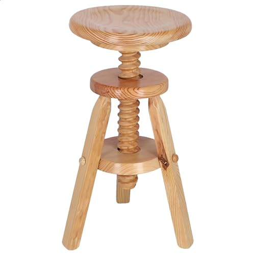WELL HOME MOBILIARIO & DECORACIÓN Runder Drehhocker aus Holz, lackiert, 29 x 29 x 64 cm