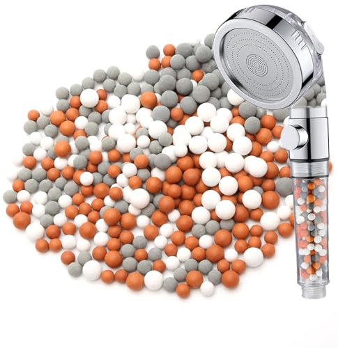 6 Pezzi Sfere Minerali Ioni Negativi(2 Taglie), Multicolore Ricambio Sfere Filtro Doccia, Perline di Minerali per Filtro Doccia Acqua Dura e Anticalcare