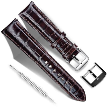 RBIPO 14mm Leder Uhrenarmband Alligator Narbe Schnellspanner Ersatz Uhrenarmband für Männer und Frauen