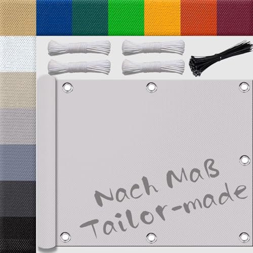 Ufamiluk sonnensegel 0.6x9m Balkon terrasse Windschutz groß klein mini Segeltuch wasserdicht balkonumrandung für terrassenüberdachung Balkon überdachung Nicht-gerade Weiss