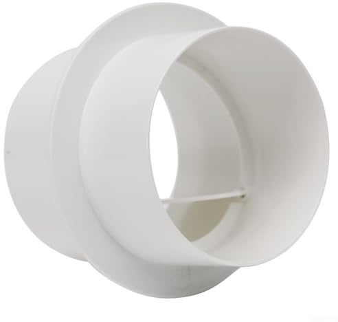 FUBESK Backdraft Shutter, Duct Backdraft Blocker Ø 80Mm - 200Mm Pipe Connector With Backdraught Shutter, Backdraft Damper Dryer Vent Hose, Inline Extractor Fan Vent Back Draught Shutter, White(80mm)