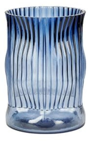 Lambert Milani Vase Glas blau H 29,5 cm 21x21 cm