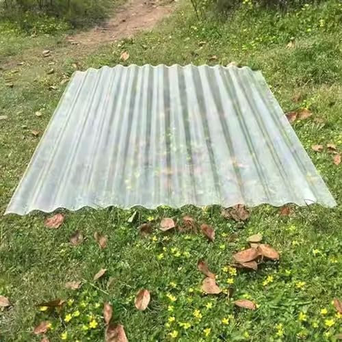 Lichtwellplatte,1mm FRP-Tageslichtplatten,Polyester Wellbahn,UV-Beständige Regenfeste Wandblech Dachblech,Transparent Kurzrollen,für Pergola Gewächshaus,Länge Wählbar (0.9x1.6m/35x63in,14 Pcs)