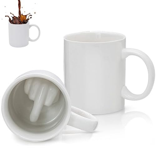 TULEBOLIAN Tazza Spiritosa,Tazza con il dito medio,con dito medio in 3D,Regalo Divertente e Originale per Gli Amanti del Divertimento,per un compleanno o San Valentino