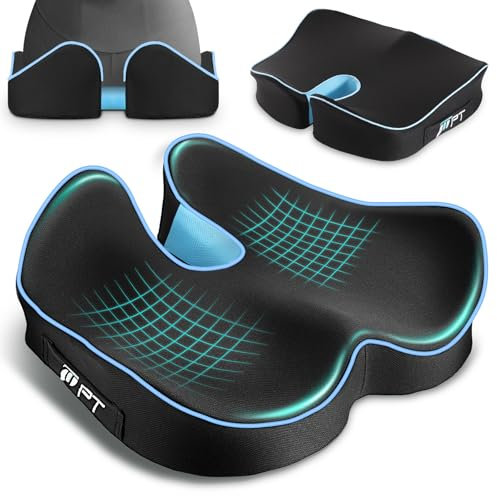 POOTACK Cojin Coxis, Cojin Silla Oficina para Alivio de la Presión en Caderas, Coxis y, Cojín Ergonómico de Gran Tamaño para Silla de Oficina