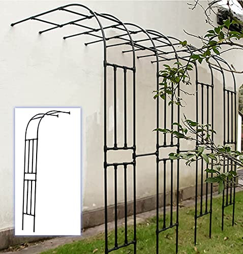 LBLFEBD Gartenbogen Rosenbogen, Rose Säule Gitter Halbbogen, Pflanzenkletterhilfe Rosenrahmen Kletterrahmen Rosenhilfe, Rose Gitter Metallbogenway