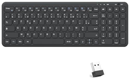 OMOTON Kabellose Tastatur, Schwarz, Full Size – Windows, 2,4 G stabil