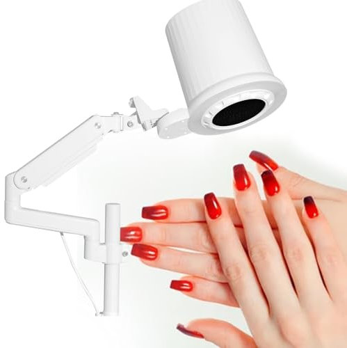Professional Nail Artists Dust Collector, Low Noise Top Suction Nail Dust Suction Fan, Nail Dust Extractor Top Suction Installation of LED Lamp, Universal Table Mount Dust Collector
