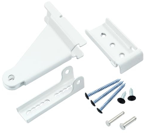 HARSKIYER Storm Door Closer Bracket Kit, Screen Door Closer Bracket Screen Door Jamb Bracket Door Replacement Parts Include Brackets, Screws and Pins, Door Closer Parts for Storm Door (White)
