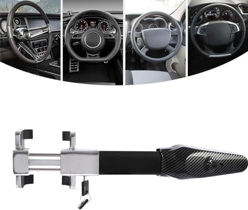 Lenkradkralle mit Alarm, Universelle Passform, Lenkradkralle für Auto, Einstellbarer Sperrbereich, Lenkradschloss, 120dB, Passform Anti-Diebstahl-Autolenkrad Fahrzeugschutz Silber