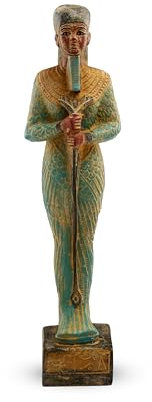 Einzigartige altägyptische Statue des Ptah-Gottes der Künstler und Handwerker, schwerer Stein, handbemalt, hergestellt in Ägypten.