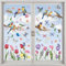 Kangtaixin Fensterbilder Frühling Kinder - 9 Blatt Aquarell Fenstersticker Selbstklebend mit Vögel Blumen Schmetterlinge, Aufkleber Wiederverwendbare für Kinderzimmer Fensterdeko Frühlingsdeko
