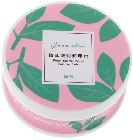 LALADEFIEE Nail Polish Remover Wipes Gentle Nail Polish Remover Reusable Box Green Tea Fragrance Travel
