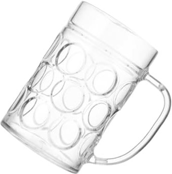 Homoyoyo 500ml Beer Mug with Handle Acrylic Reusable Drinking Cup for Water Juice Milk Parties Home Bar