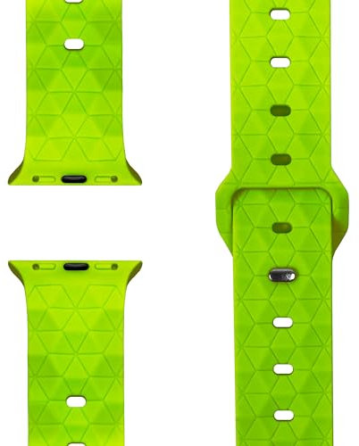NALIA Hexion Cinturino Silicone Compatibile con Apple Watch Cinturino iWatch Series Ultra/SE 10 9 8 7 6 5 4 3 2 1, 42/44/45/46/49mm, Bracciale Sportivo con Fibbia a Pin, Colore:Giallo Neon